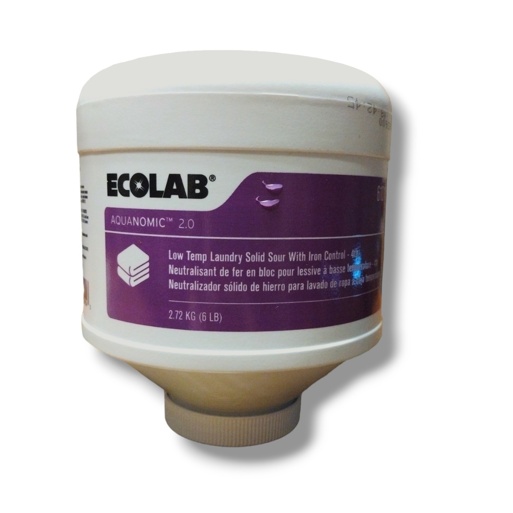 Ecolab Aquanomic 2.0 Low Temp Laundry Solid Sour Iron Control 6101758 6lbs